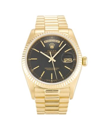 Rolex Day-Date Black 18038 Mens 36MM